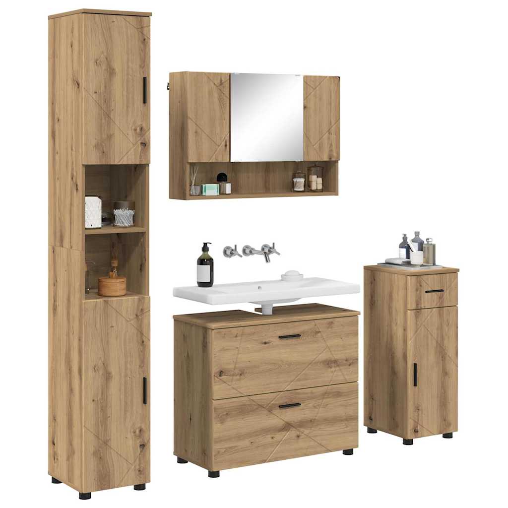 Badezimmermöbel Set 4 pcs Artisan-Eiche 30 x 35 x 192 cm