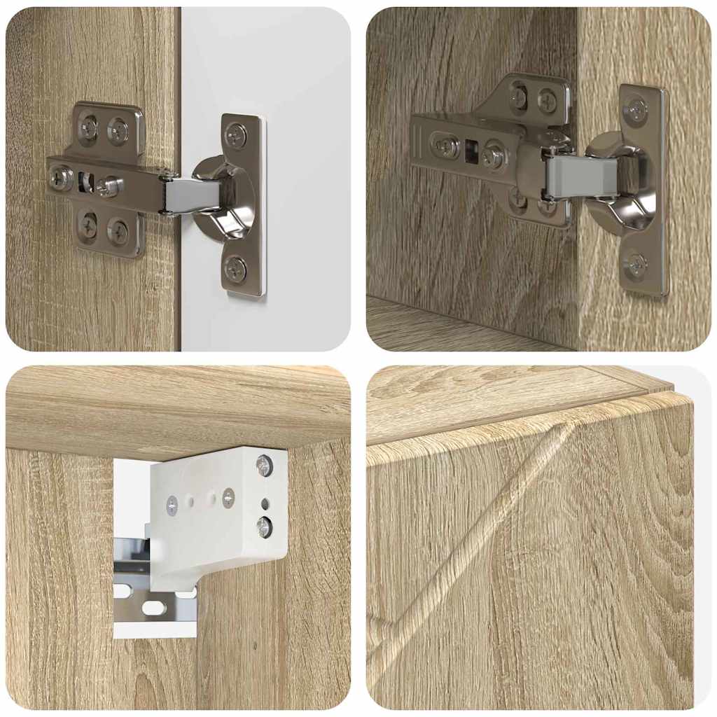 Badezimmermöbel Set mit Tür 5 pcs Sonoma-Eiche 30 x 35 x 192 cm