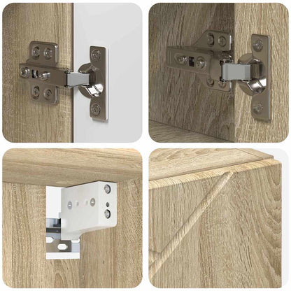 Badezimmermöbel Set mit Tür 5 pcs Sonoma-Eiche 30 x 35 x 192 cm