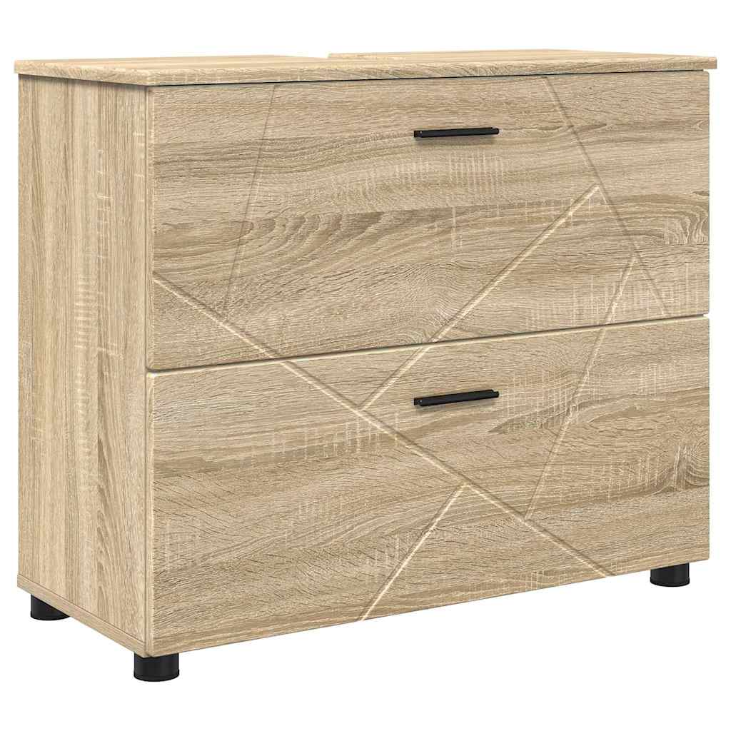 Badezimmermöbel Set mit Tür 5 pcs Sonoma-Eiche 30 x 35 x 192 cm