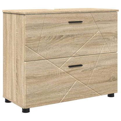 Badezimmermöbel Set mit Tür 5 pcs Sonoma-Eiche 30 x 35 x 192 cm
