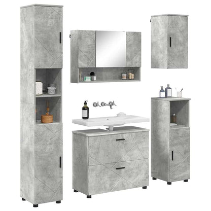 Badezimmermöbel Set mit Regal 5 pcs Betongrau 30 x 35 x 192 cm