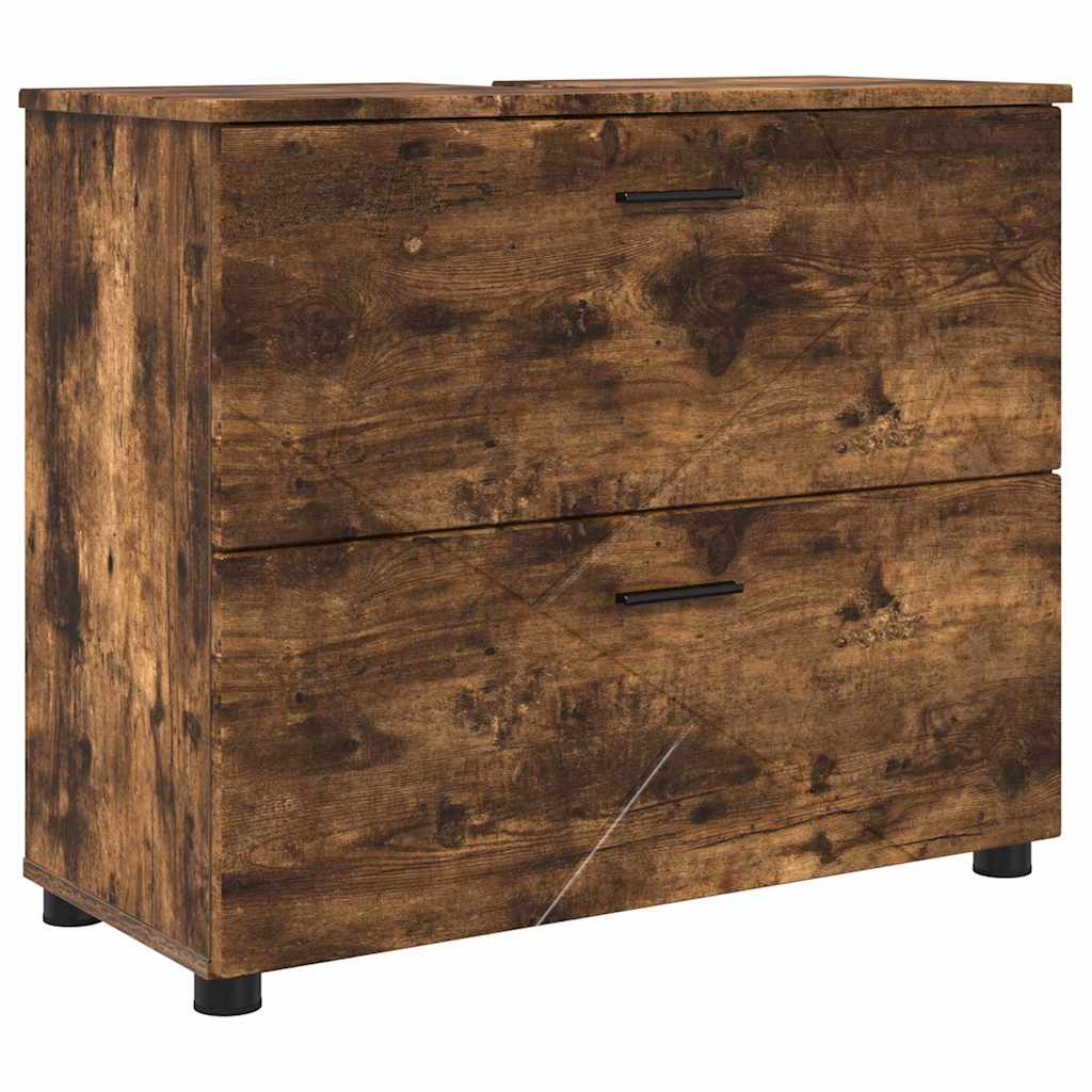 Badezimmermöbel Set mit Tür 5 pcs Räuchereiche 30 x 35 x 192 cm