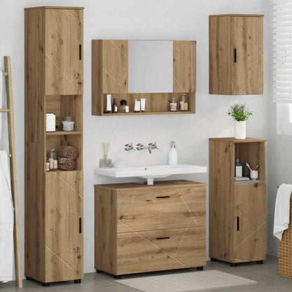 Badezimmermöbel Set 5 pcs Artisan-Eiche 30 x 35 x 192 cm