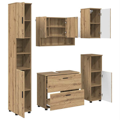 Badezimmermöbel Set 5 pcs Artisan-Eiche 30 x 35 x 192 cm