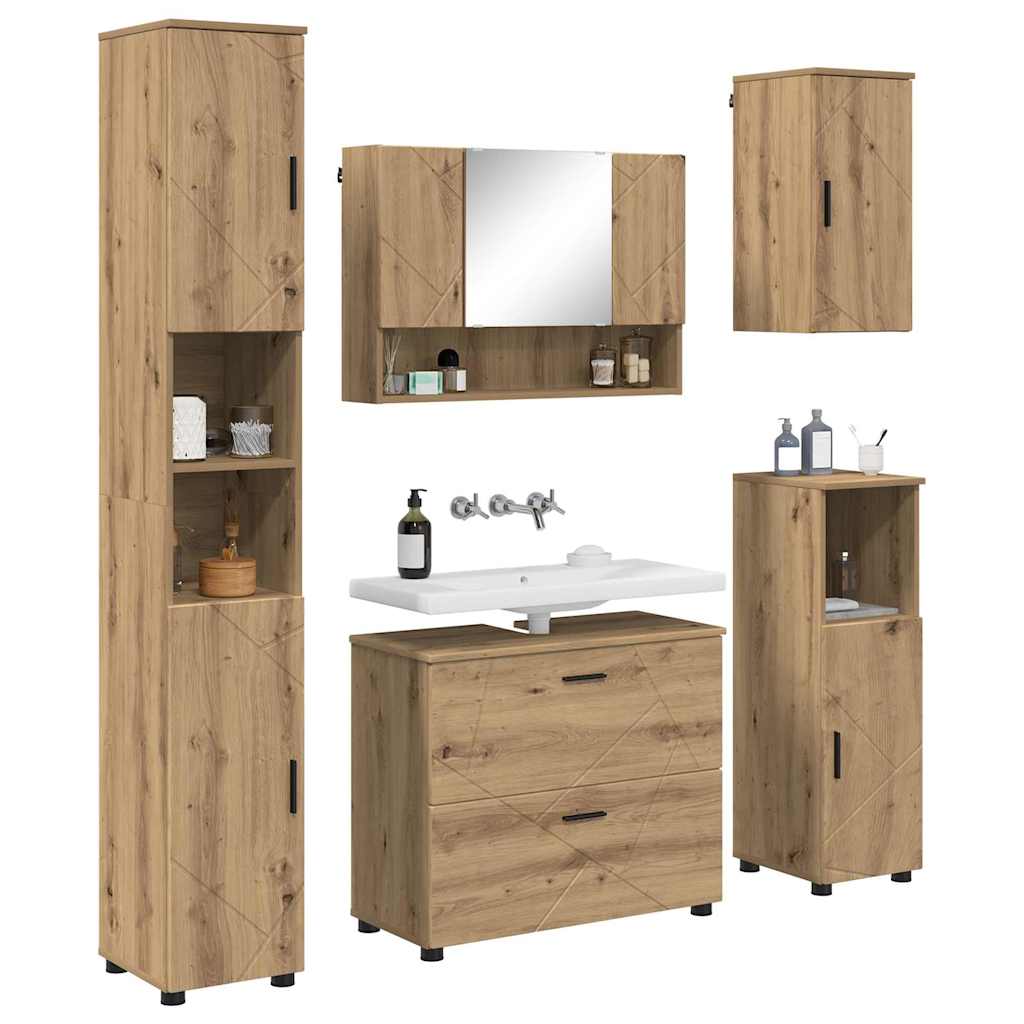 Badezimmermöbel Set 5 pcs Artisan-Eiche 30 x 35 x 192 cm