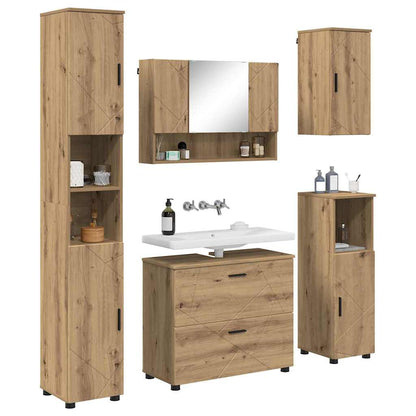 Badezimmermöbel Set 5 pcs Artisan-Eiche 30 x 35 x 192 cm