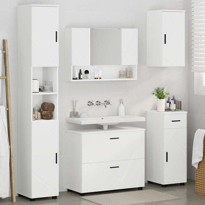 Badezimmermöbel Set 5 pcs Weiß 30 x 35 x 192 cm Holzwerkstoff