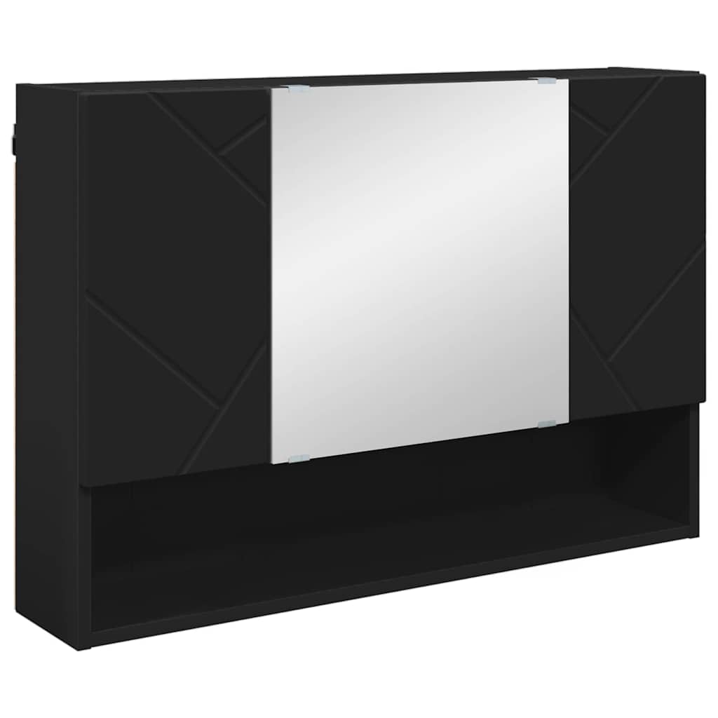 Badezimmermöbel Set mit Regal 5 pcs Schwarz 30 x 35 x 192 cm