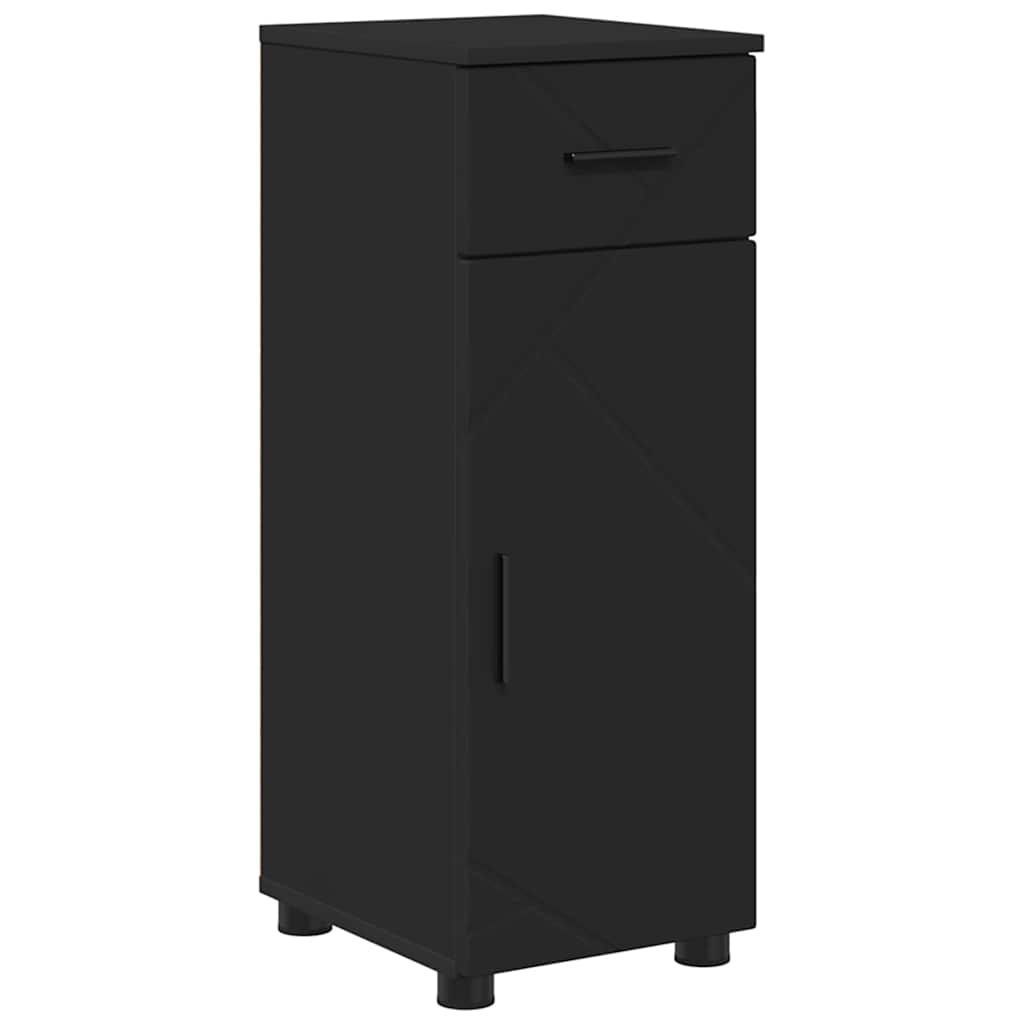 Badezimmermöbel Set mit Regal 5 pcs Schwarz 30 x 35 x 192 cm