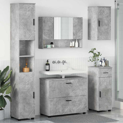 Badezimmermöbel Set mit Regal 5 pcs Betongrau 30 x 35 x 192 cm