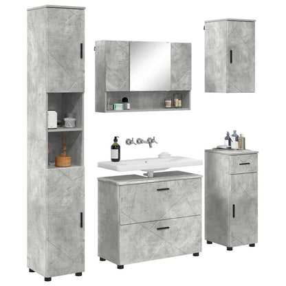 Badezimmermöbel Set mit Regal 5 pcs Betongrau 30 x 35 x 192 cm