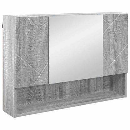 Badezimmermöbel Set mit Tür 5 pcs Grau Sonoma 30 x 35 x 192 cm