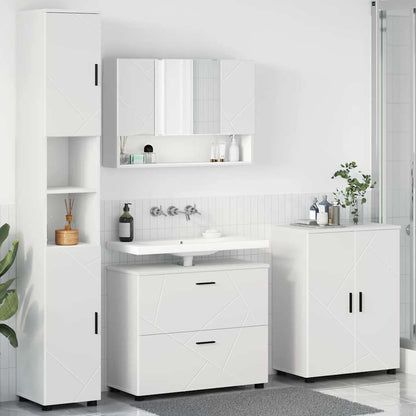 Badezimmermöbel Set 4 pcs Weiß 30 x 35 x 192 cm Holzwerkstoff