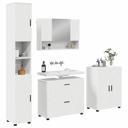 Badezimmermöbel Set 4 pcs Weiß 30 x 35 x 192 cm Holzwerkstoff