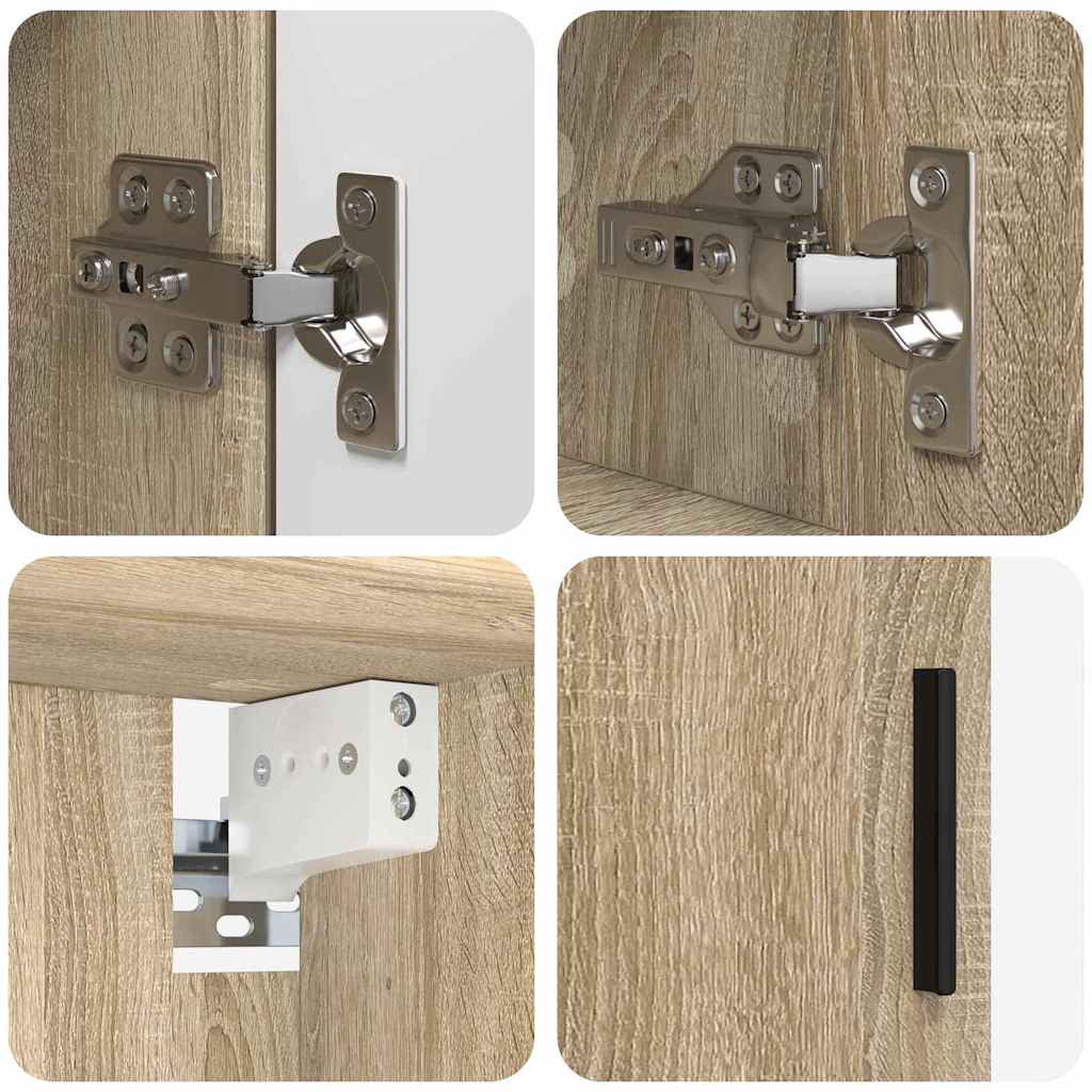 Badezimmermöbel Set mit Tür 4 pcs Sonoma-Eiche 30 x 35 x 192 cm