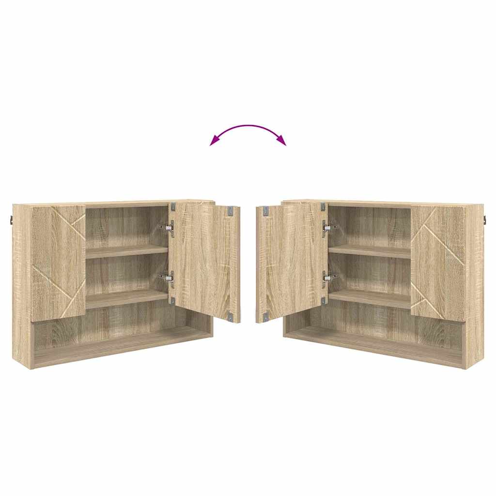 Badezimmermöbel Set mit Tür 4 pcs Sonoma-Eiche 30 x 35 x 192 cm