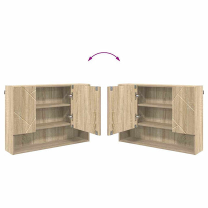 Badezimmermöbel Set mit Tür 4 pcs Sonoma-Eiche 30 x 35 x 192 cm