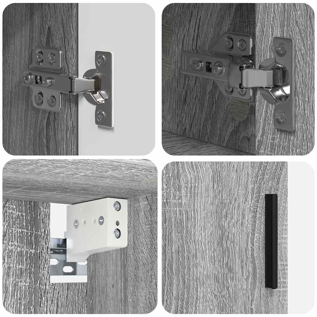 Badezimmermöbel Set mit Tür 4 pcs Grau Sonoma 30 x 35 x 192 cm