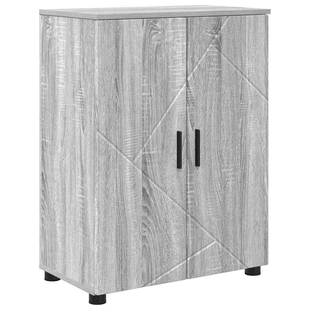 Badezimmermöbel Set mit Tür 4 pcs Grau Sonoma 30 x 35 x 192 cm