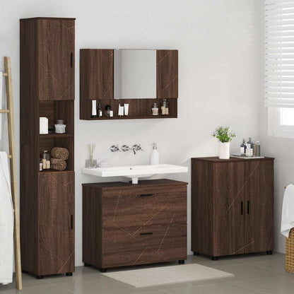 Badezimmermöbel Set 4 pcs Braun Eichen-Optik 30 x 35 x 192 cm