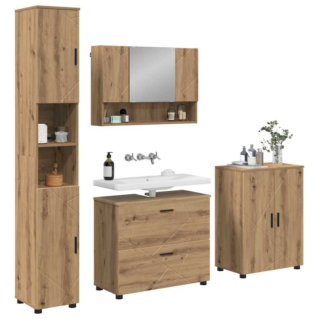 Badezimmermöbel Set 4 pcs Artisan-Eiche 30 x 35 x 192 cm