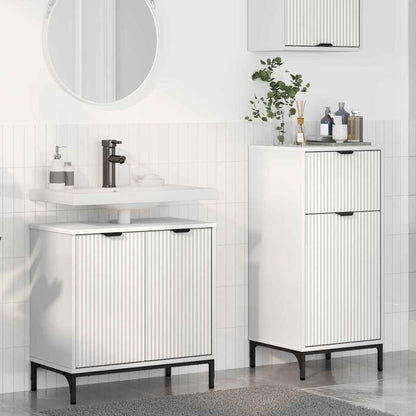 Badezimmermöbel Set 2 pcs Weiß 39,5 x 36 x 88 cm Holzwerkstoff