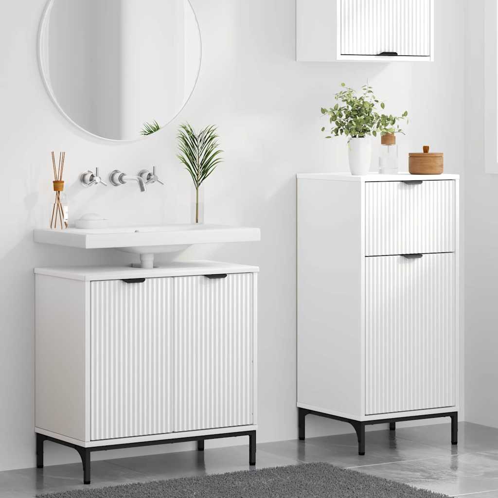 Badezimmermöbel Set 2 pcs Weiß 39,5 x 36 x 88 cm Holzwerkstoff