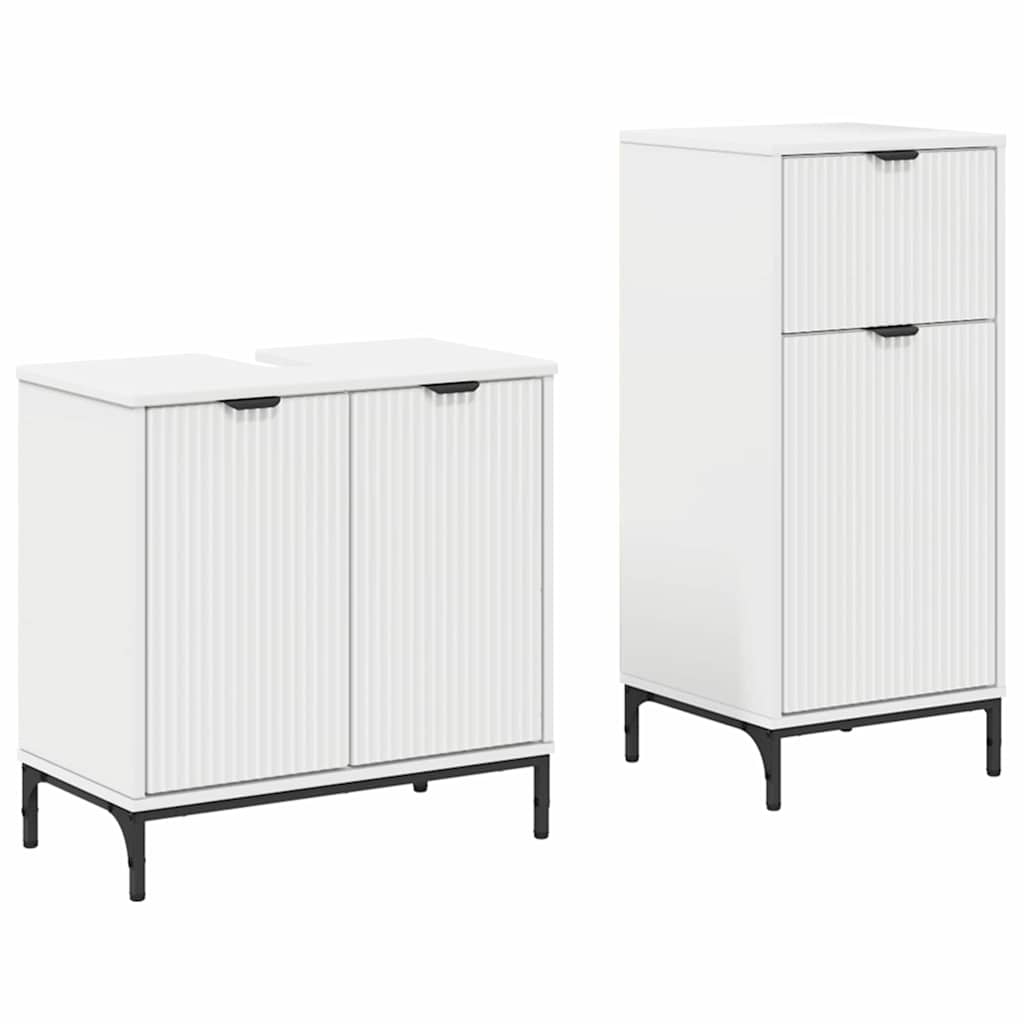 Badezimmermöbel Set 2 pcs Weiß 39,5 x 36 x 88 cm Holzwerkstoff