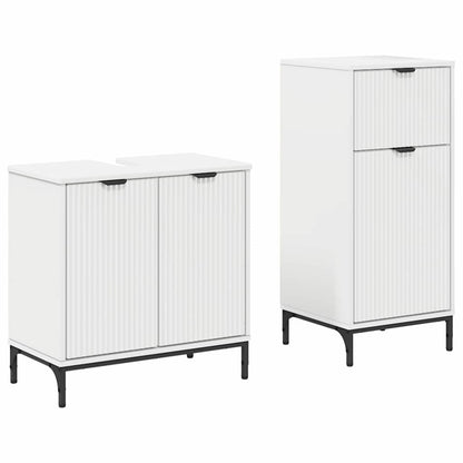 Badezimmermöbel Set 2 pcs Weiß 39,5 x 36 x 88 cm Holzwerkstoff