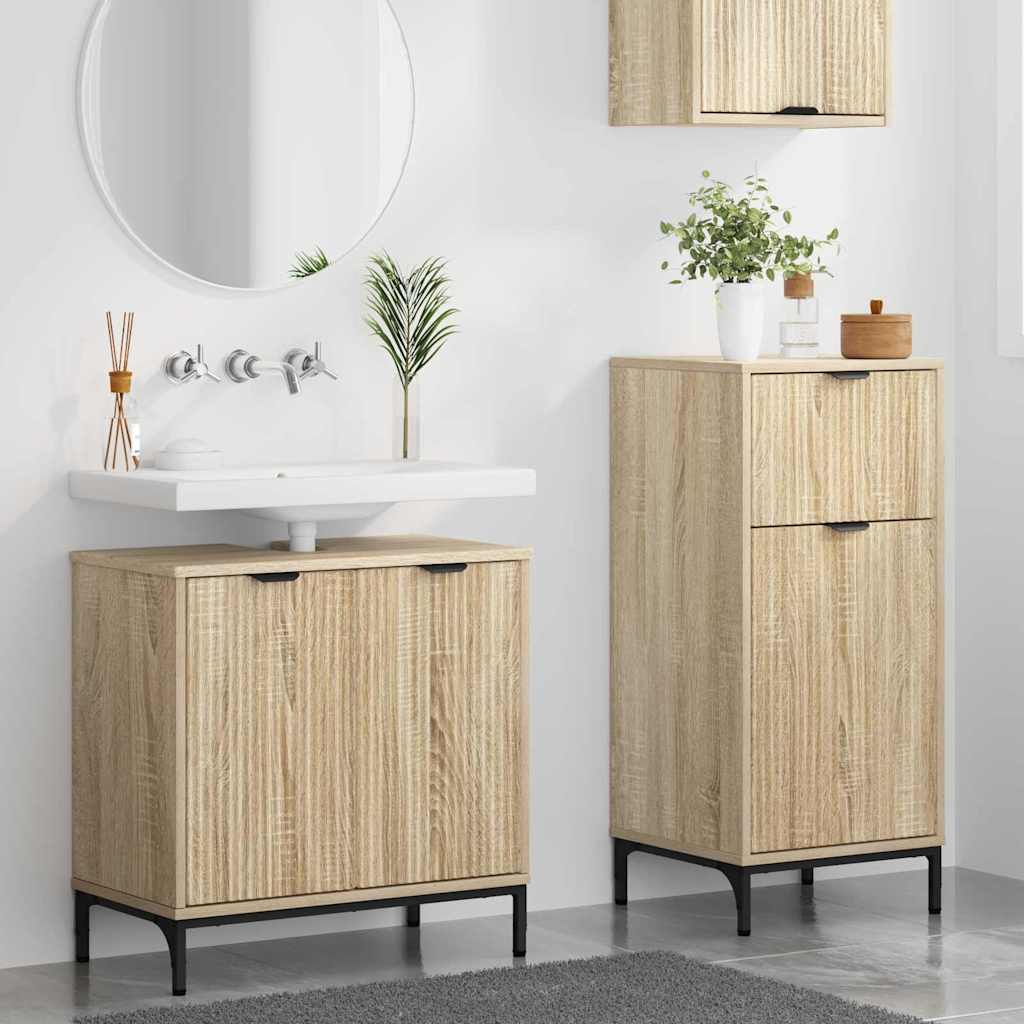 Badezimmermöbel Set Plaid 2 pcs Sonoma-Eiche 39,5 x 36 x 88 cm