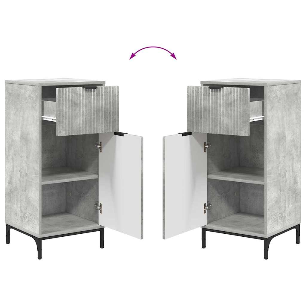Badezimmermöbel Set mit Regal 2 pcs Betongrau 39,5 x 36 x 88 cm