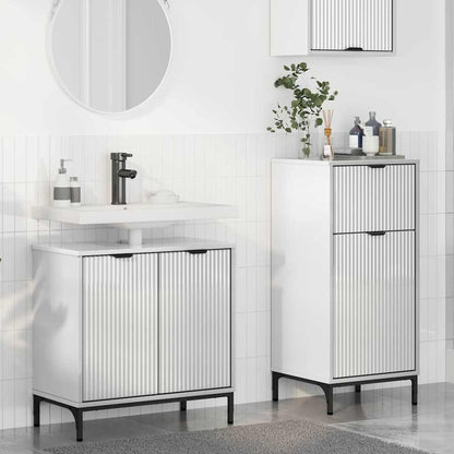 Badezimmermöbel Set 2 pcs Hochglanz-Weiß 39,5 x 36 x 88 cm