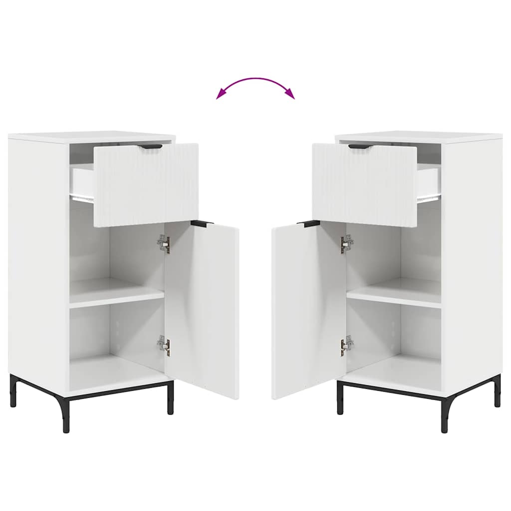 Badezimmermöbel Set 2 pcs Hochglanz-Weiß 39,5 x 36 x 88 cm