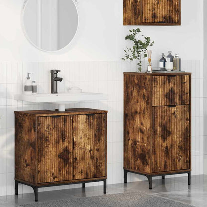 Badezimmermöbel Set Plaid 2 pcs Räuchereiche 39,5 x 36 x 88 cm