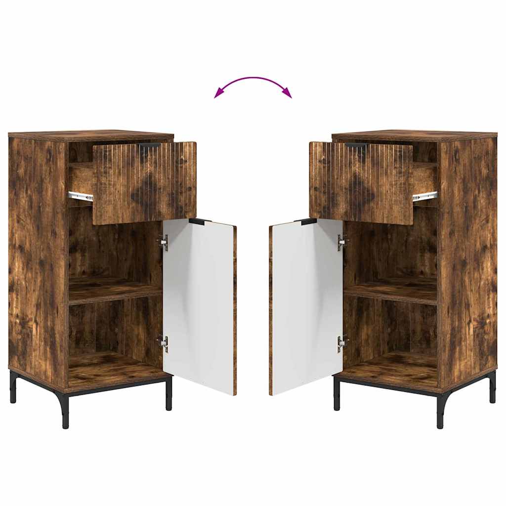 Badezimmermöbel Set Plaid 2 pcs Räuchereiche 39,5 x 36 x 88 cm