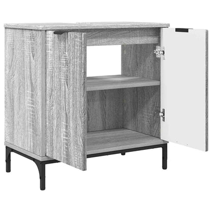 Badezimmermöbel Set Plaid 2 pcs Grau Sonoma 39,5 x 36 x 88 cm