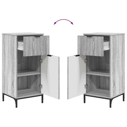 Badezimmermöbel Set Plaid 2 pcs Grau Sonoma 39,5 x 36 x 88 cm