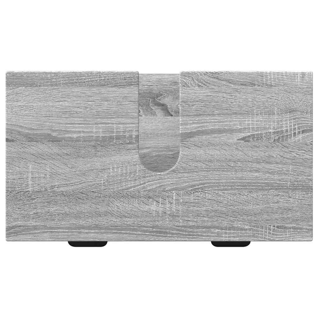 Badezimmermöbel Set Plaid 2 pcs Grau Sonoma 39,5 x 36 x 88 cm