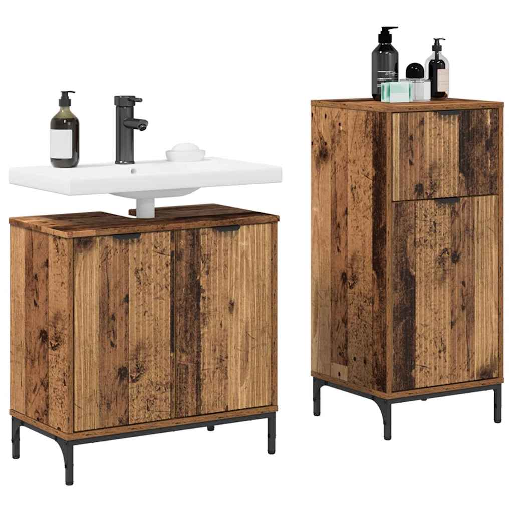 Badezimmermöbel Set mit Regal 2 pcs Altholz 39,5 x 36 x 88 cm