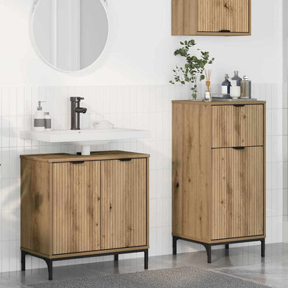 Badezimmermöbel Set Plaid 2 pcs Artisan-Eiche 39,5 x 36 x 88 cm