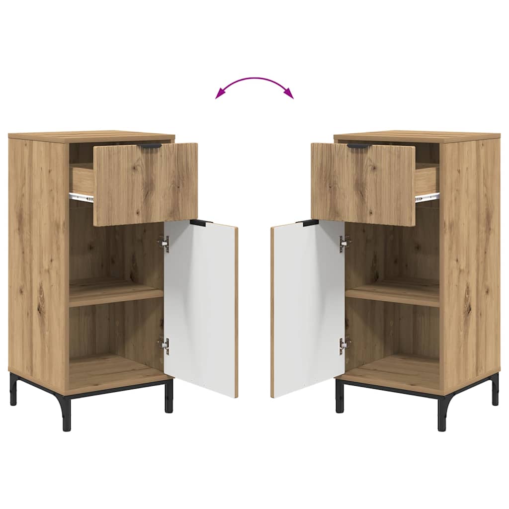 Badezimmermöbel Set Plaid 2 pcs Artisan-Eiche 39,5 x 36 x 88 cm