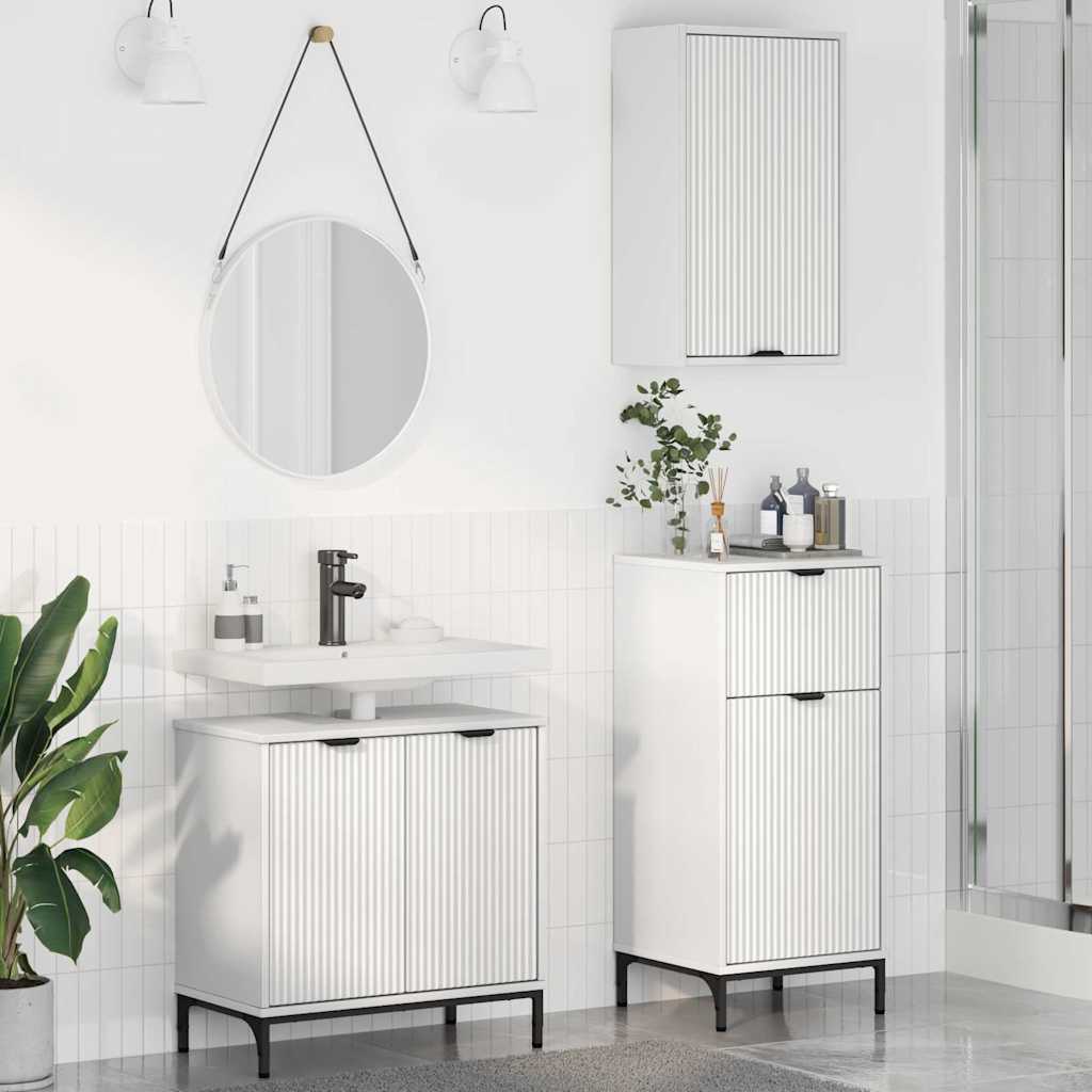 Badezimmermöbel Set 3 pcs Weiß 39,5 x 36 x 88 cm Holzwerkstoff