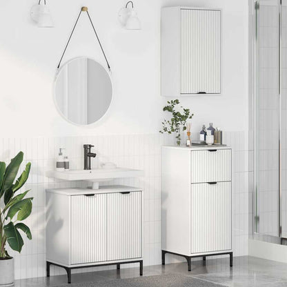 Badezimmermöbel Set 3 pcs Weiß 39,5 x 36 x 88 cm Holzwerkstoff