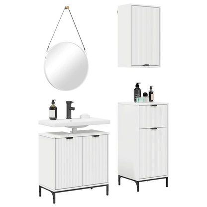 Badezimmermöbel Set 3 pcs Weiß 39,5 x 36 x 88 cm Holzwerkstoff