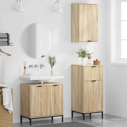 Badezimmermöbel Set Plaid 3 pcs Sonoma-Eiche 39,5 x 36 x 88 cm