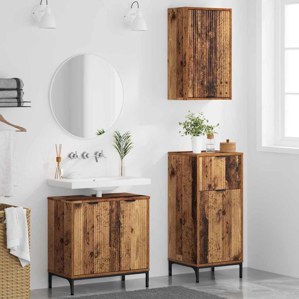 Badezimmermöbel Set mit Regal 3 pcs Altholz 39,5 x 36 x 88 cm