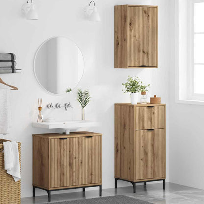 Badezimmermöbel Set Plaid 3 pcs Artisan-Eiche 39,5 x 36 x 88 cm