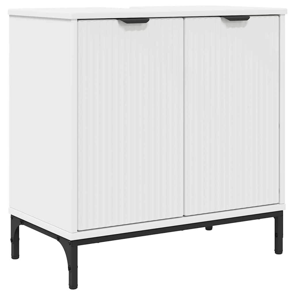 Badezimmermöbel Set mit Schubladen Weiß Spanplatte, Metall
