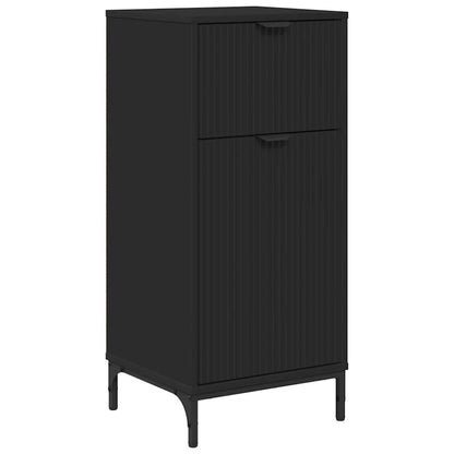 Badezimmermöbel Set mit Schubladen Schwarz Spanplatte, Metall